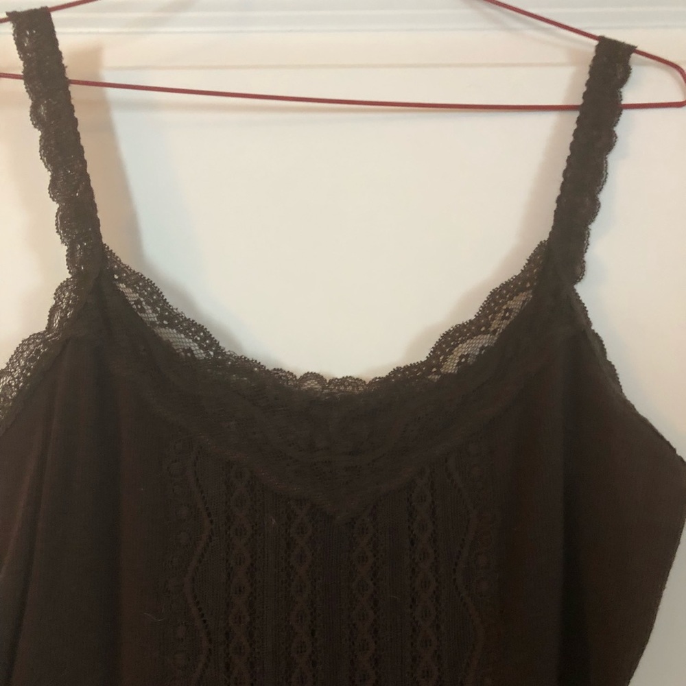 Maurices lace spaghetti straps & trim ribbed tank